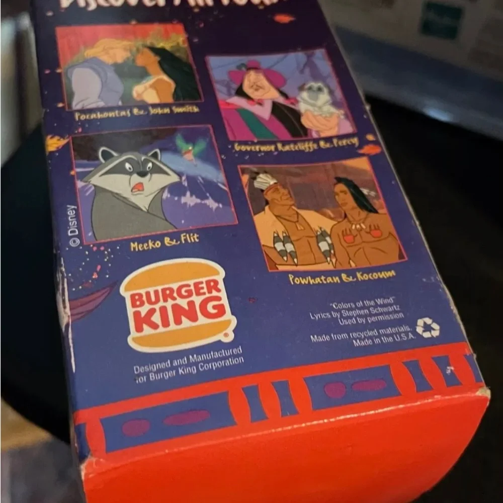 4 Vintage Disney Burger King Pocahontas Colors Of The Wind Glasses 1994